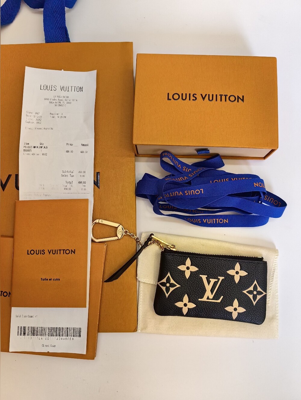 Louis Vuitton Black Leather Monogram Card Pouch with Beige Motifs - Picture 4 of 12